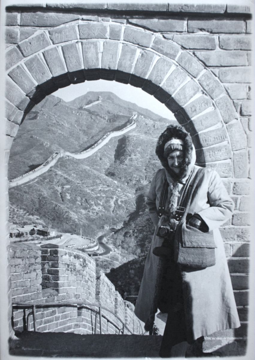 Patricia Brooks at the Great Wall in China in 1976 -- one of her many trips to Asia.